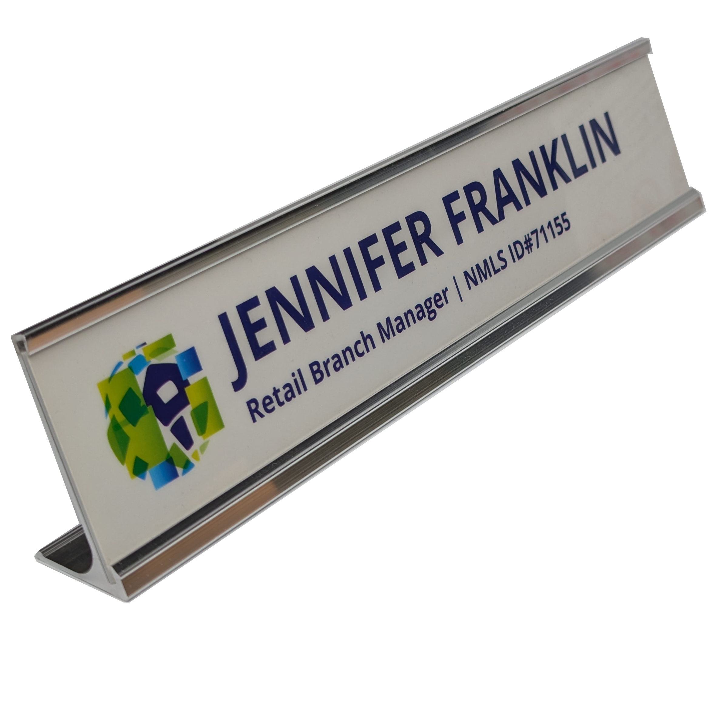 Name Plate Set w/ Desk Holder 2 x 8" 3