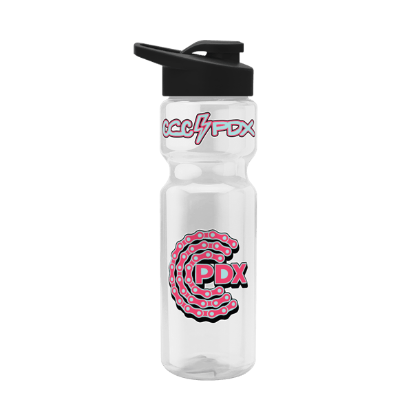 Blazer 28oz Transparent Bike Bottle w/Drink-thru Lid 17