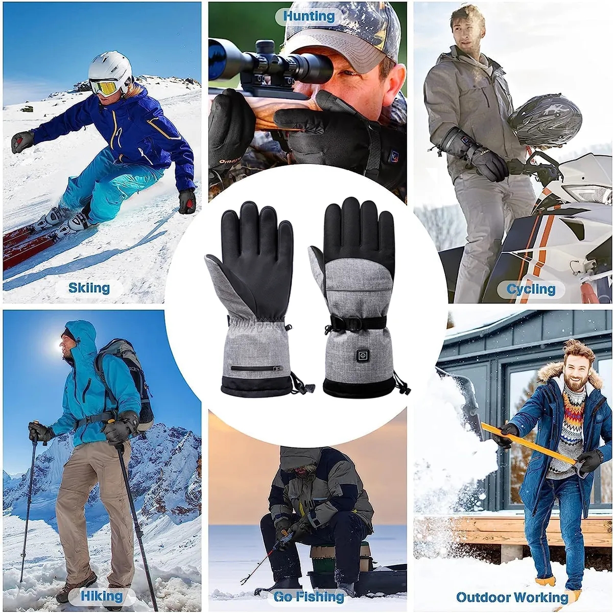 Battery Electric Ski Winter Heated Gloves 4