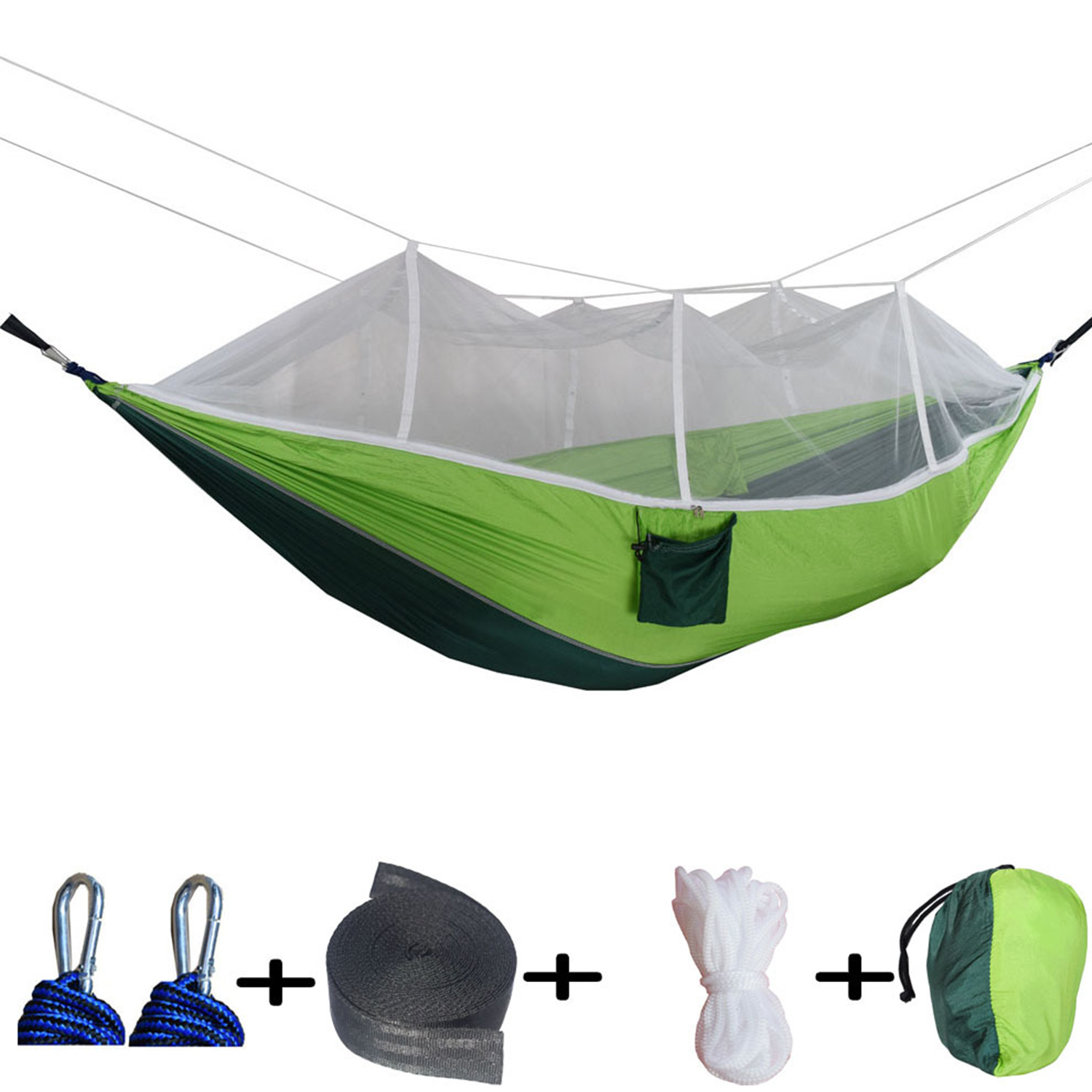 Nylon Camping Hammock w/ Mosquito Net 4