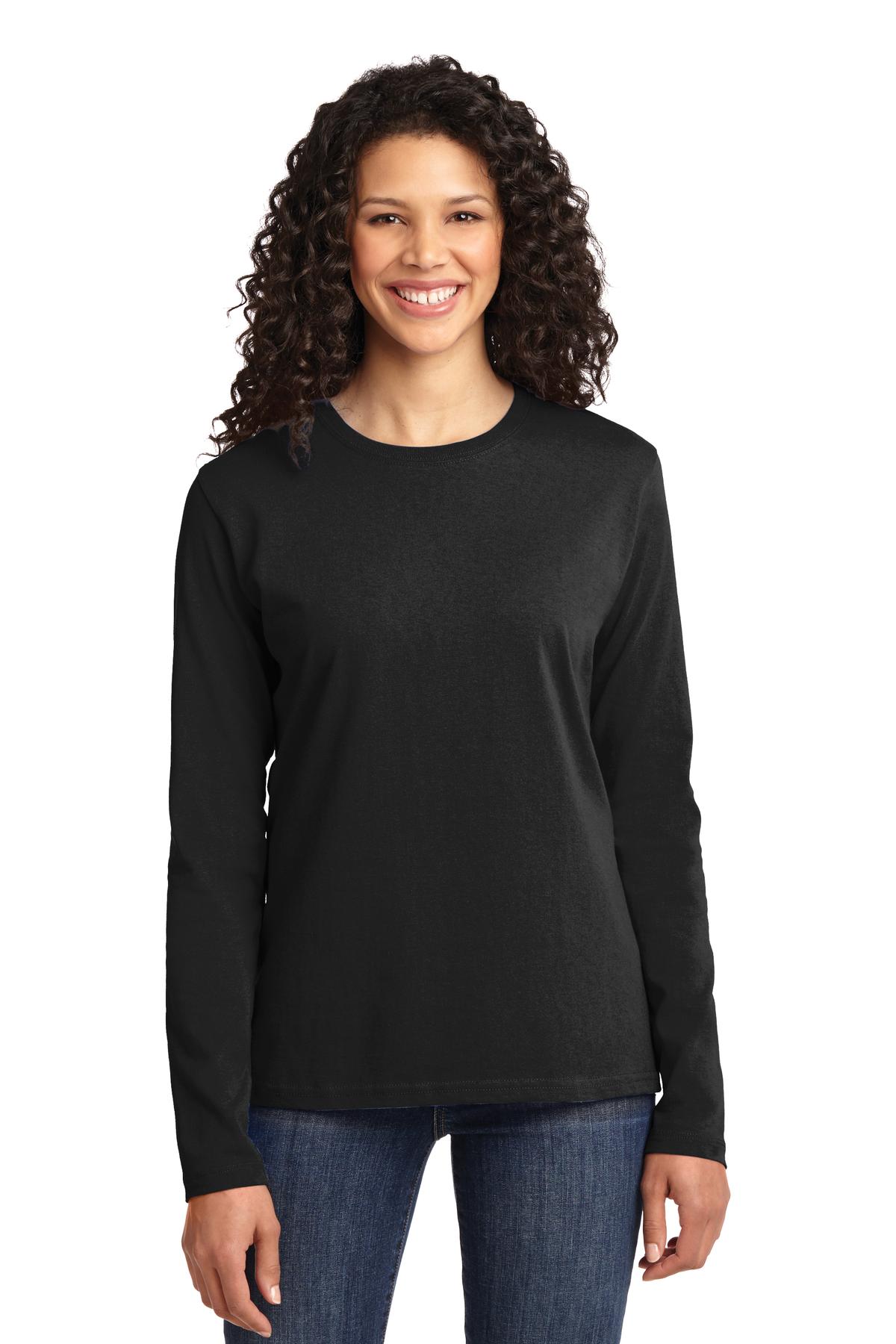 Port & Co Women's Long Sleeve Core Cotton Tee. LPC54LS 54