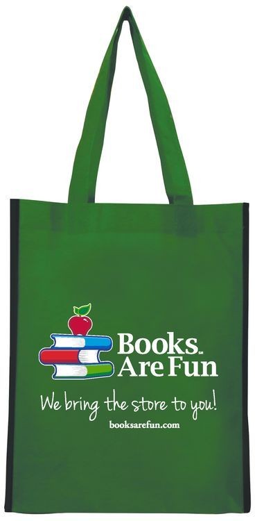 Non Woven 2 Tone Book Bag with Black Trim - 11"x14"x5"