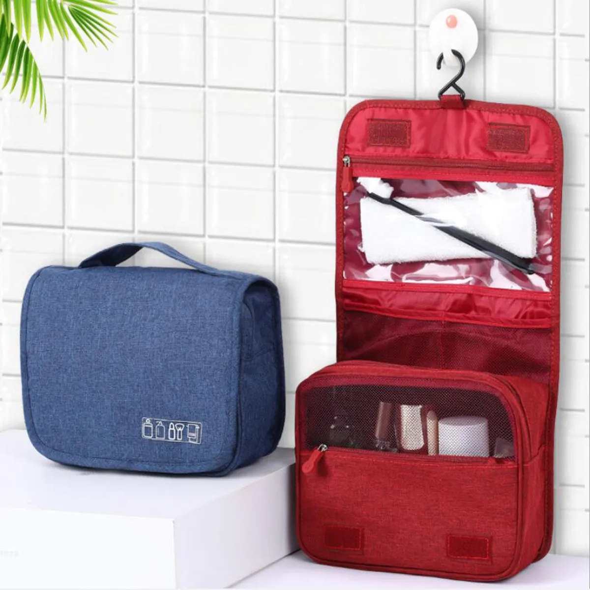 Moq 50pcs Premium Hanging Travel Toiletry Bag 1