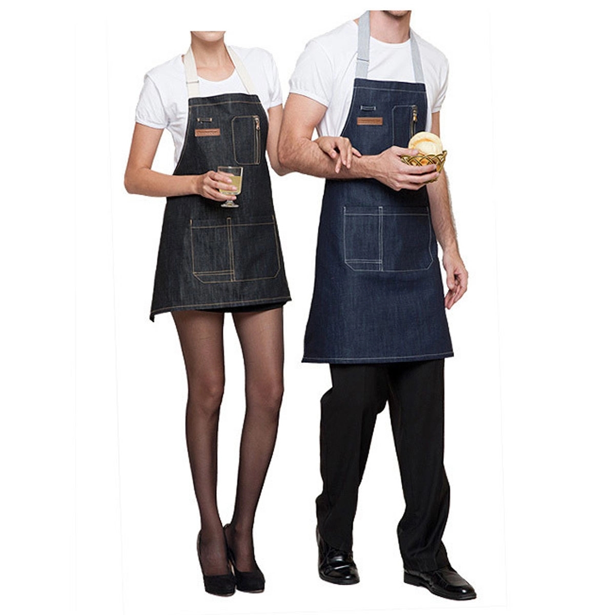 Denim Apron with Pockets for Men and Women 4