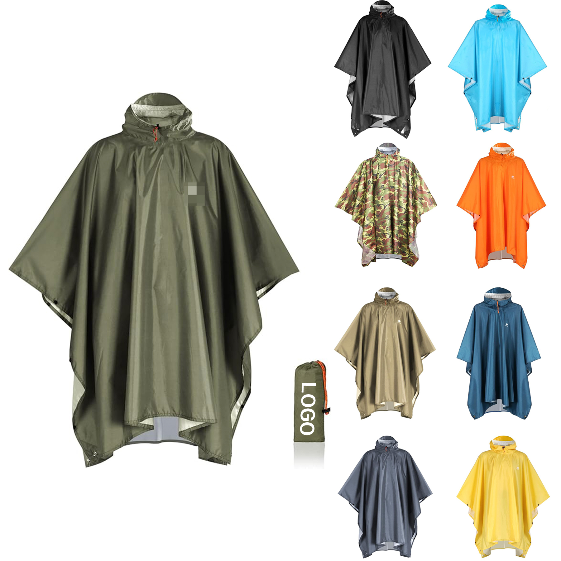 Hooded Rain Poncho 2