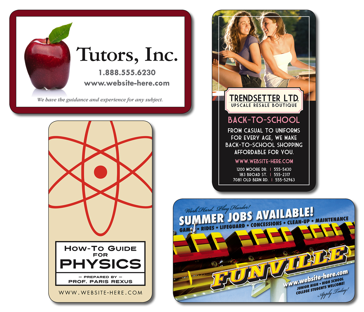 School Business Card Magnet - 3.5x2 Round Corners - 25 mil. 3