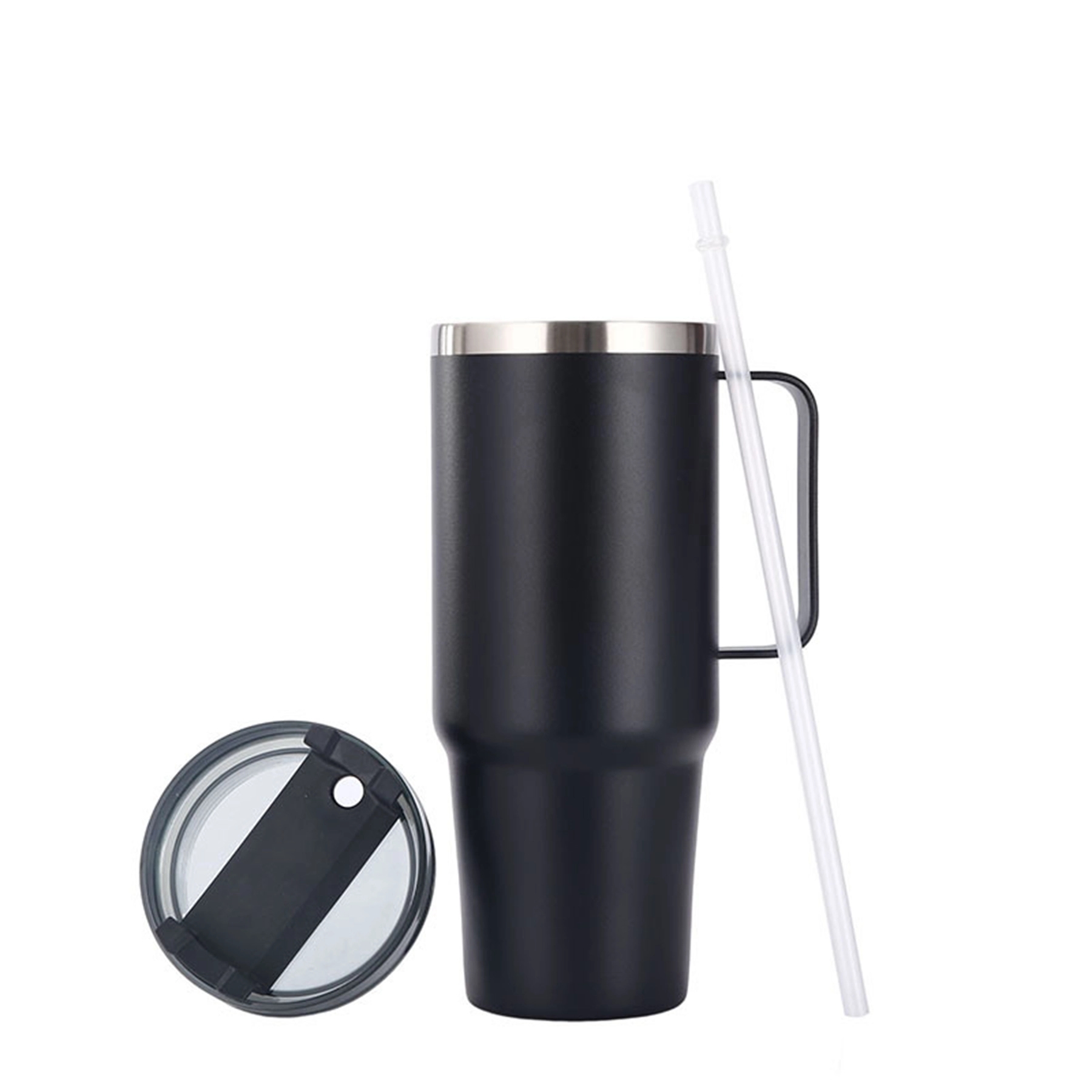 30 Oz. Double Wall Vacuum Mug with Handle & Straw 5