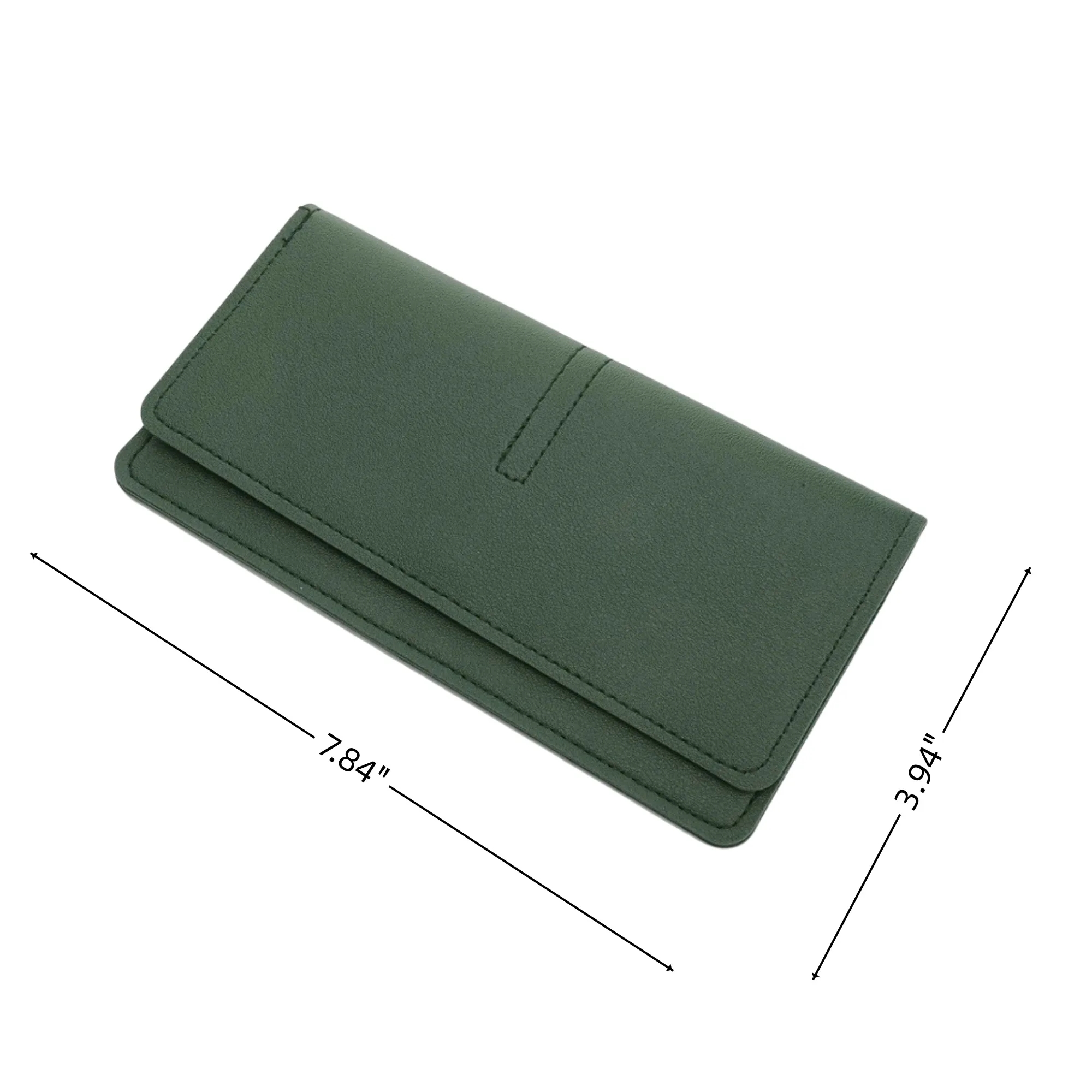 Women's Slim Leather Bifold Wallet Multiple Long Card Holder 3