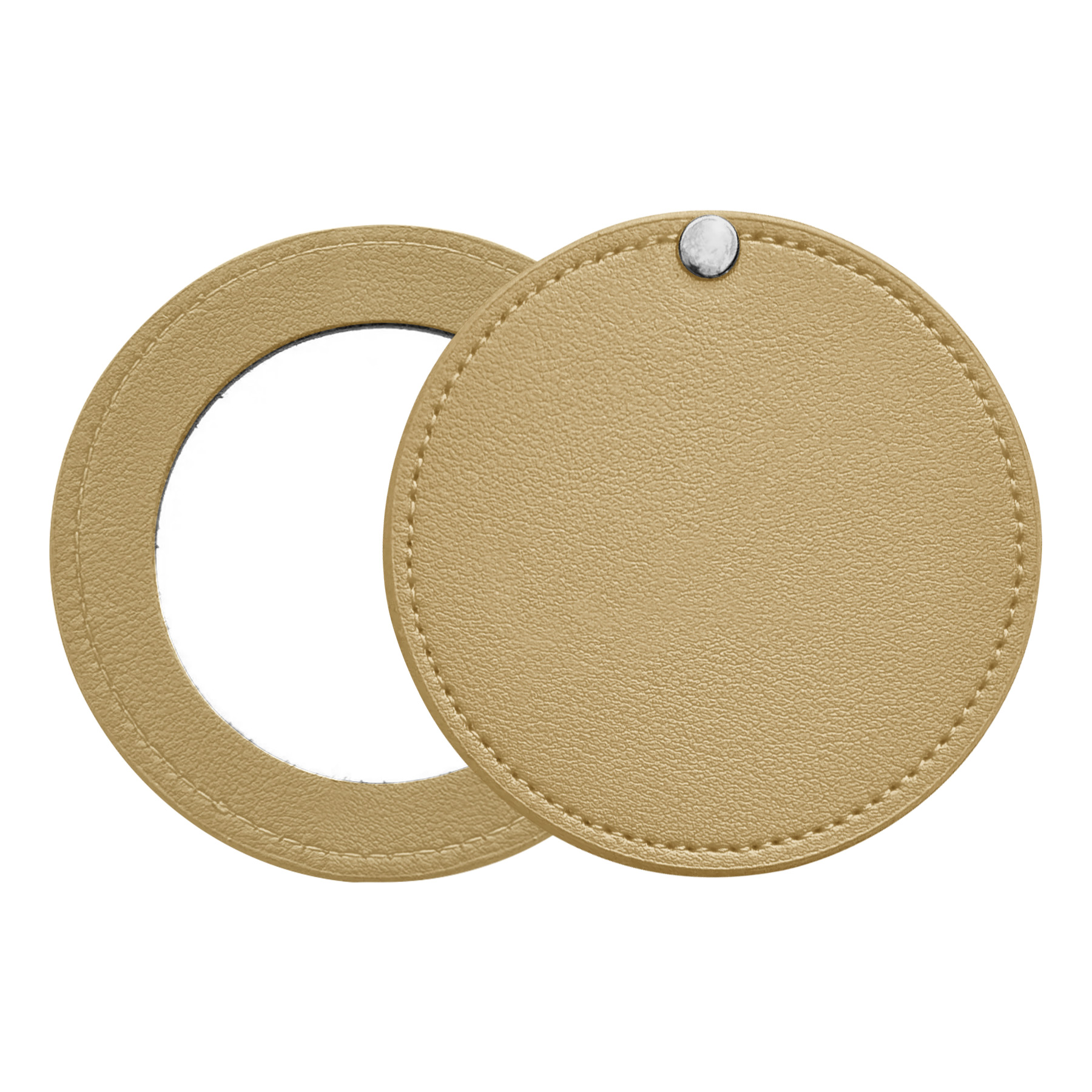 Mini Portable Round PU Makeup Mirror 10
