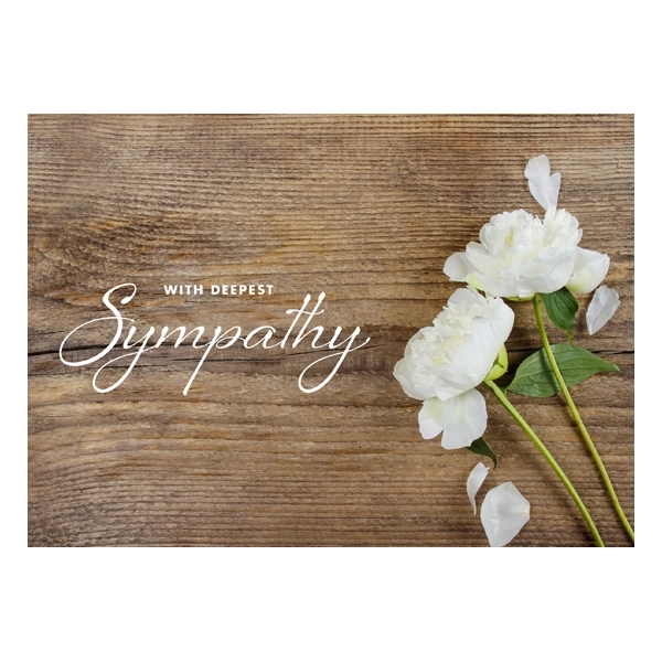 White Peonies Sympathy Cards 1