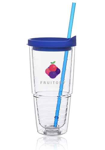 24 oz. Double Wall Solid Clear Orbit  Acrylic Tumblers 9