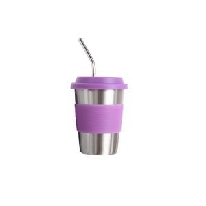 300ml Stainless Steel Cup with Silicone Lid And Straw 24