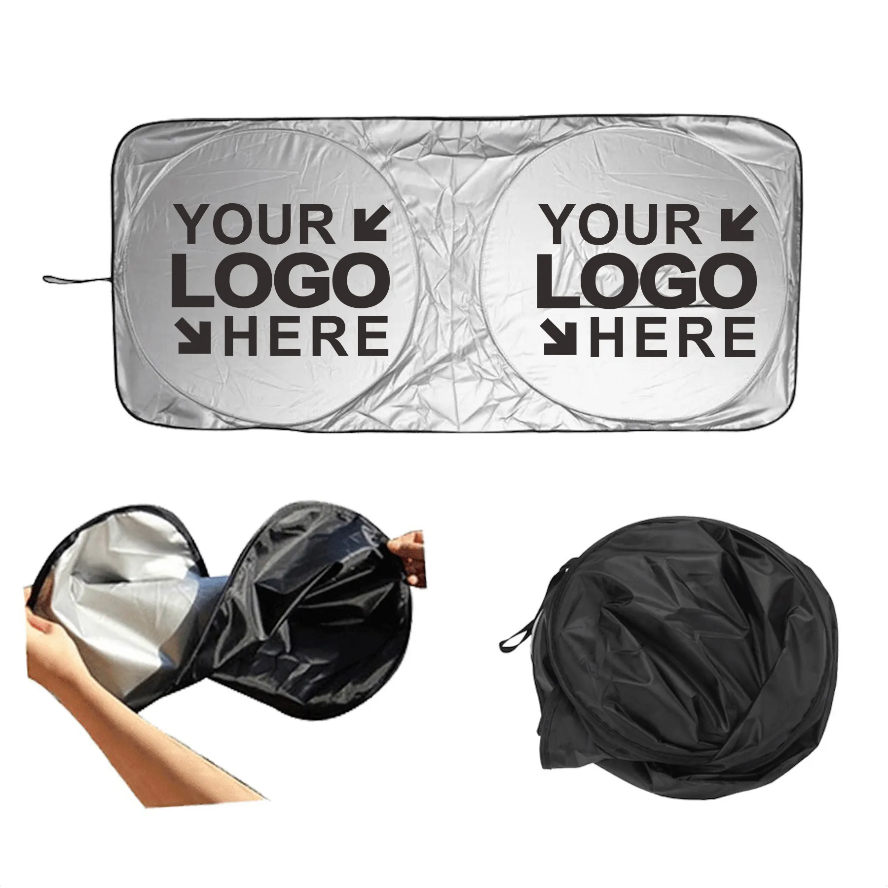 Foldable Car Sunshade With Storage Pouch 3