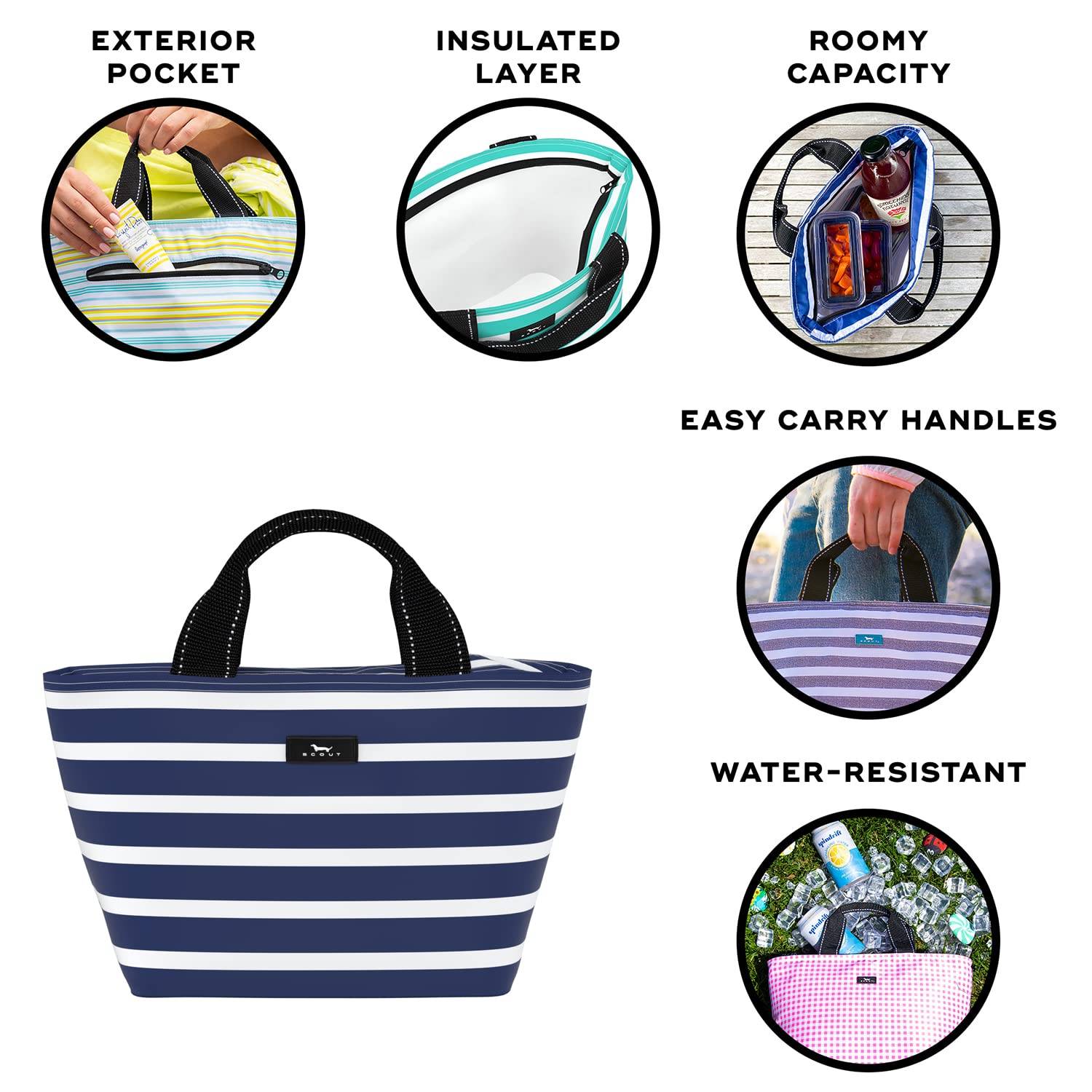 Portable Fashionable Stripe Insulated Lunch Bag 3