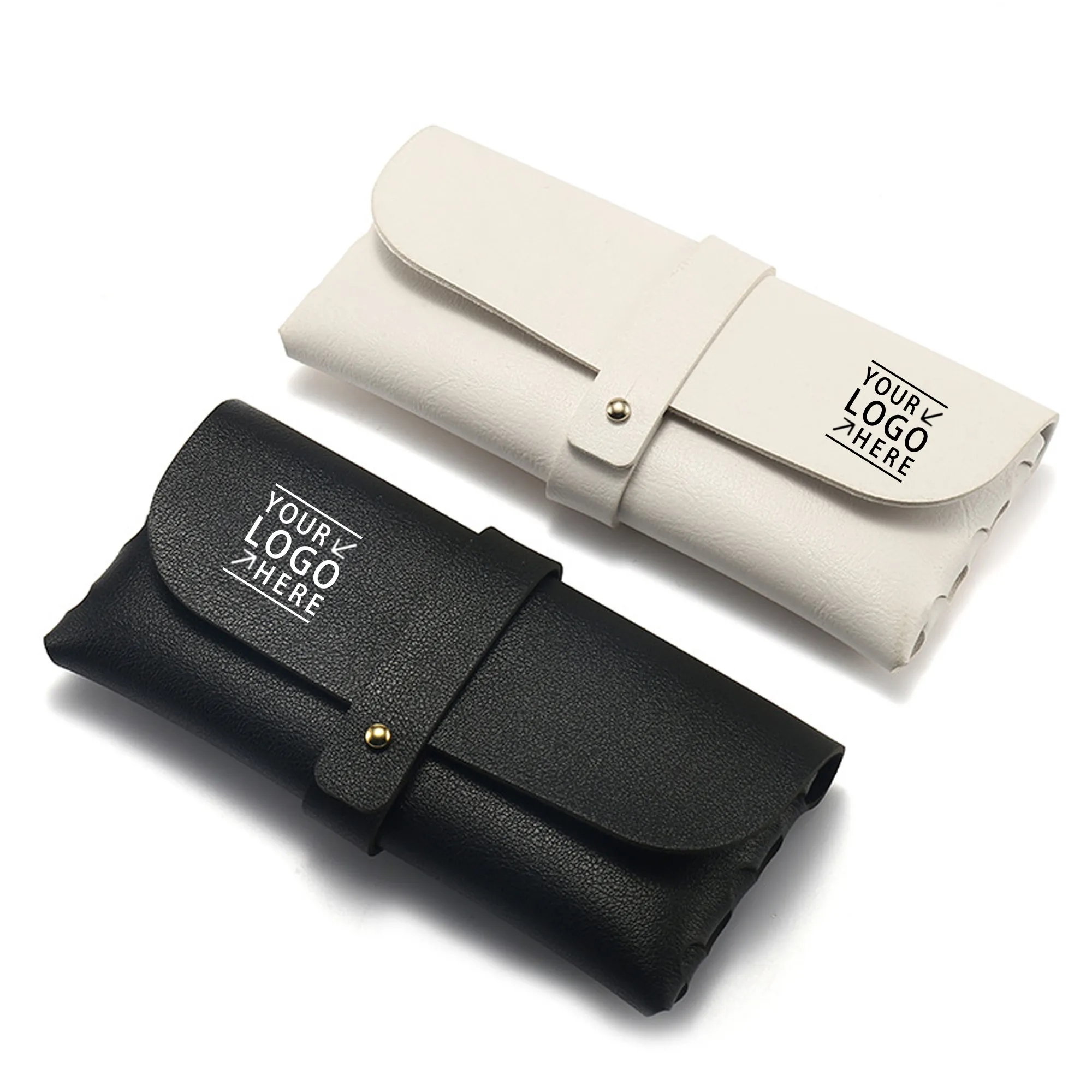 Snap-on leather glasses case 3