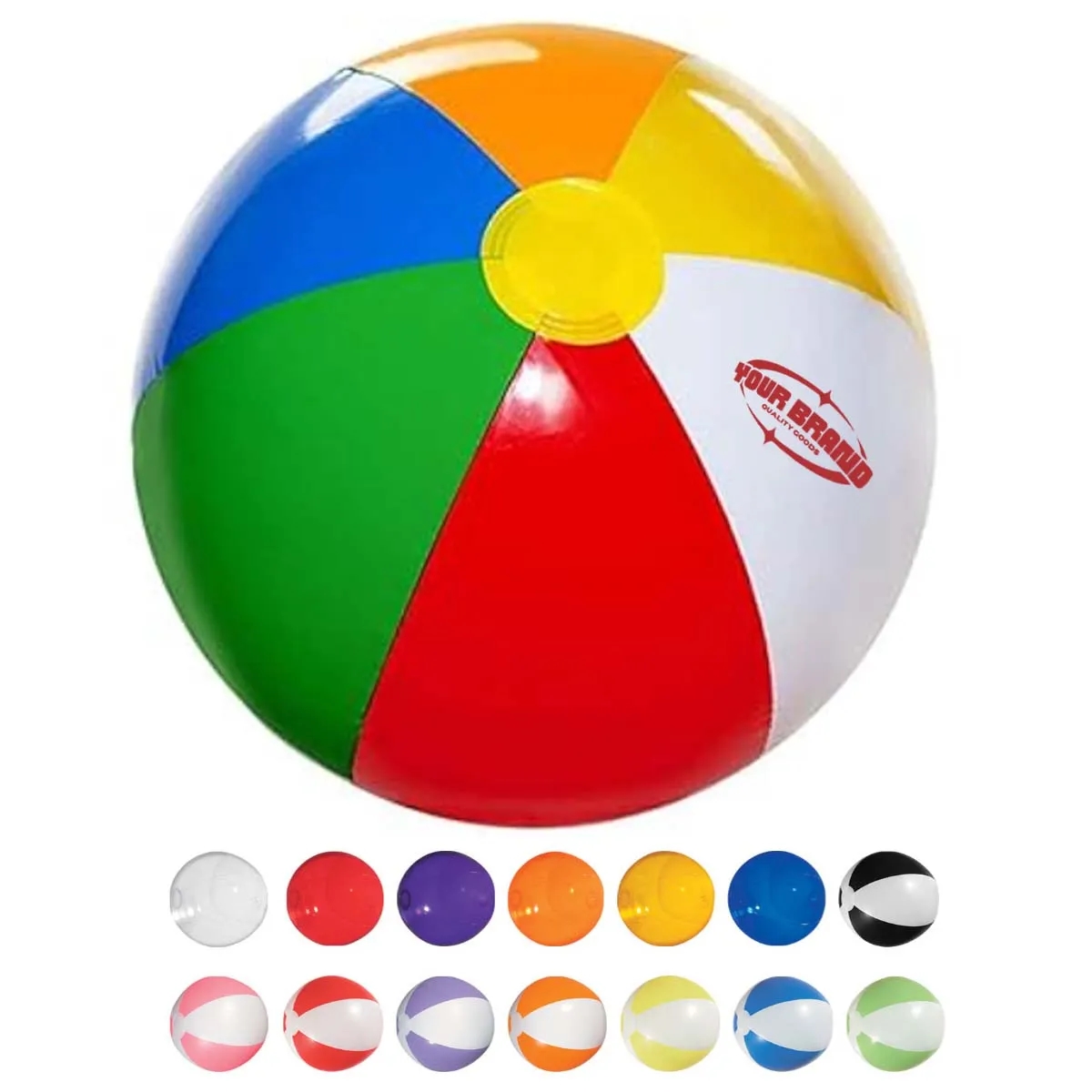 Summer Outdoor Rainbow Color PVC Sports Pool Beach Ball 2