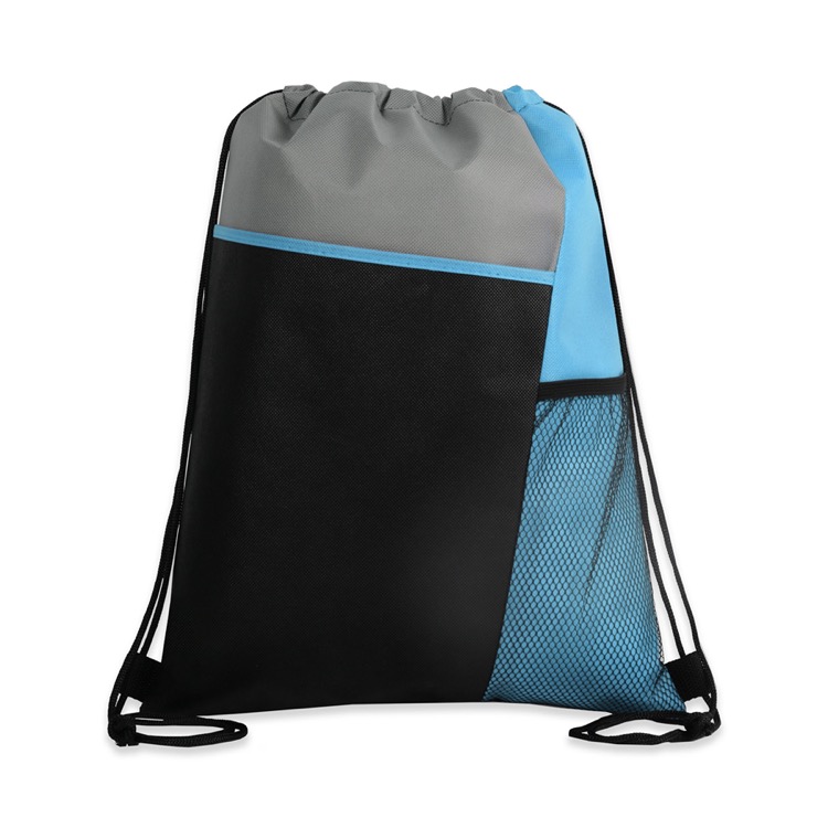 Tri-Colored Mesh Pocket Drawstring Backpack 2