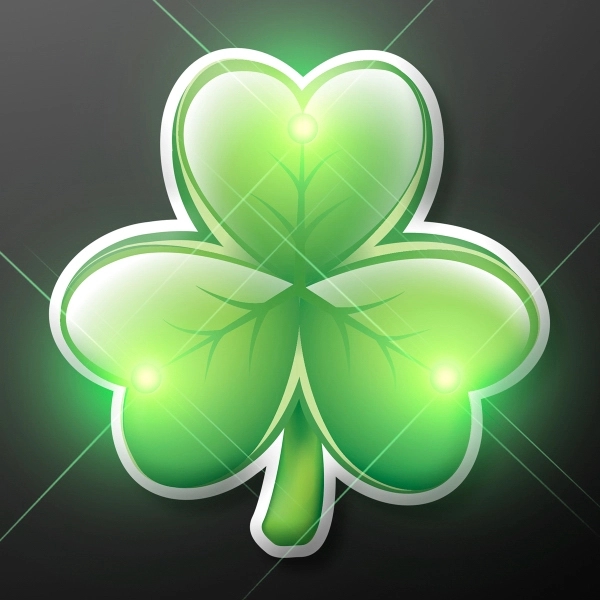 Irish Shamrock Blinky LED Lapel Pins 2