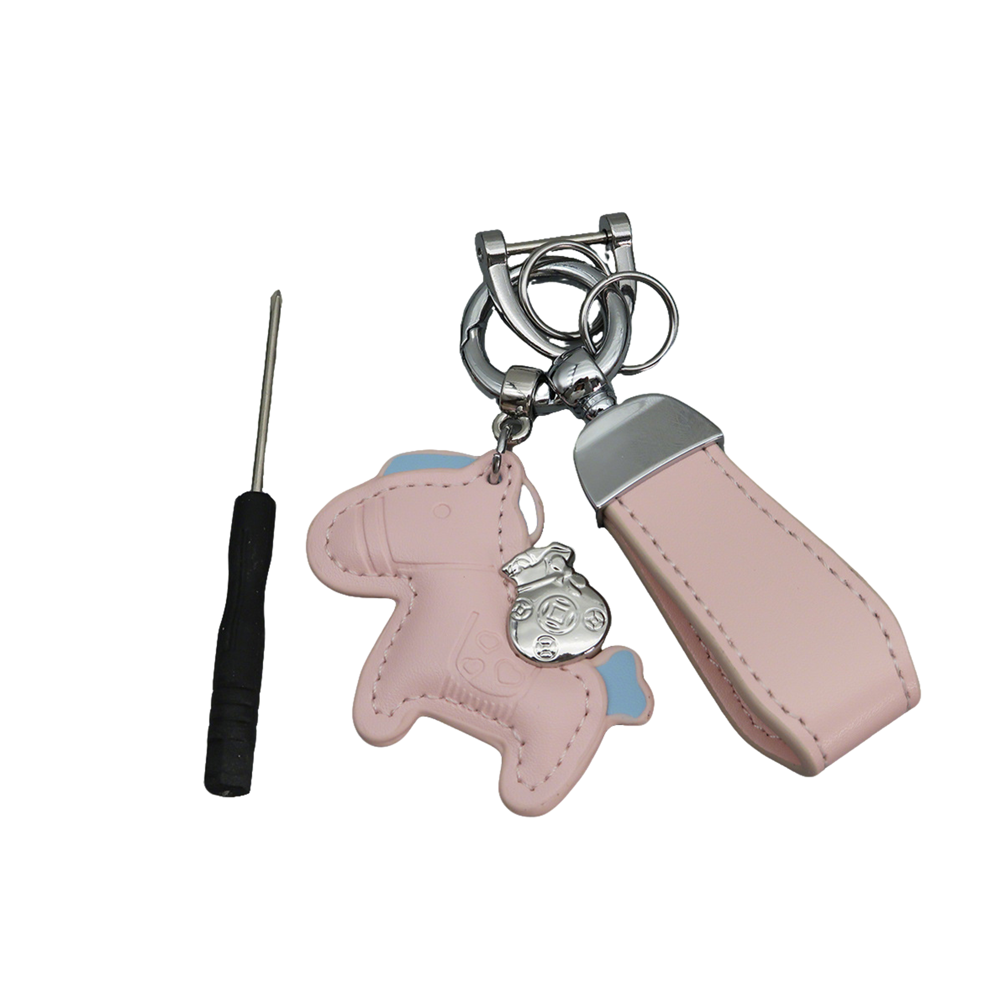 Polyurethane Pony Figure Key Ring With Strap 6.7" Length 21