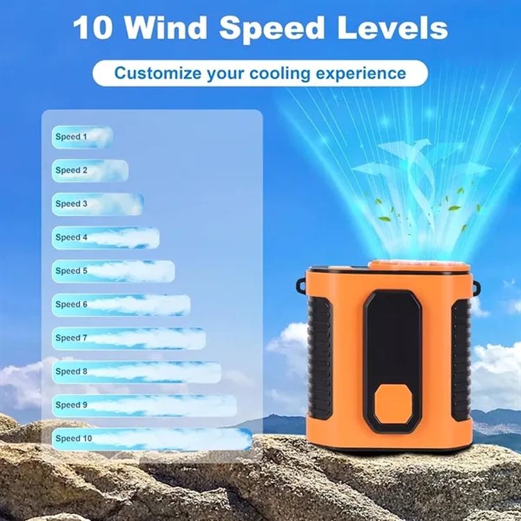 Wearable Clip-On Waist Fan with LED Light 2