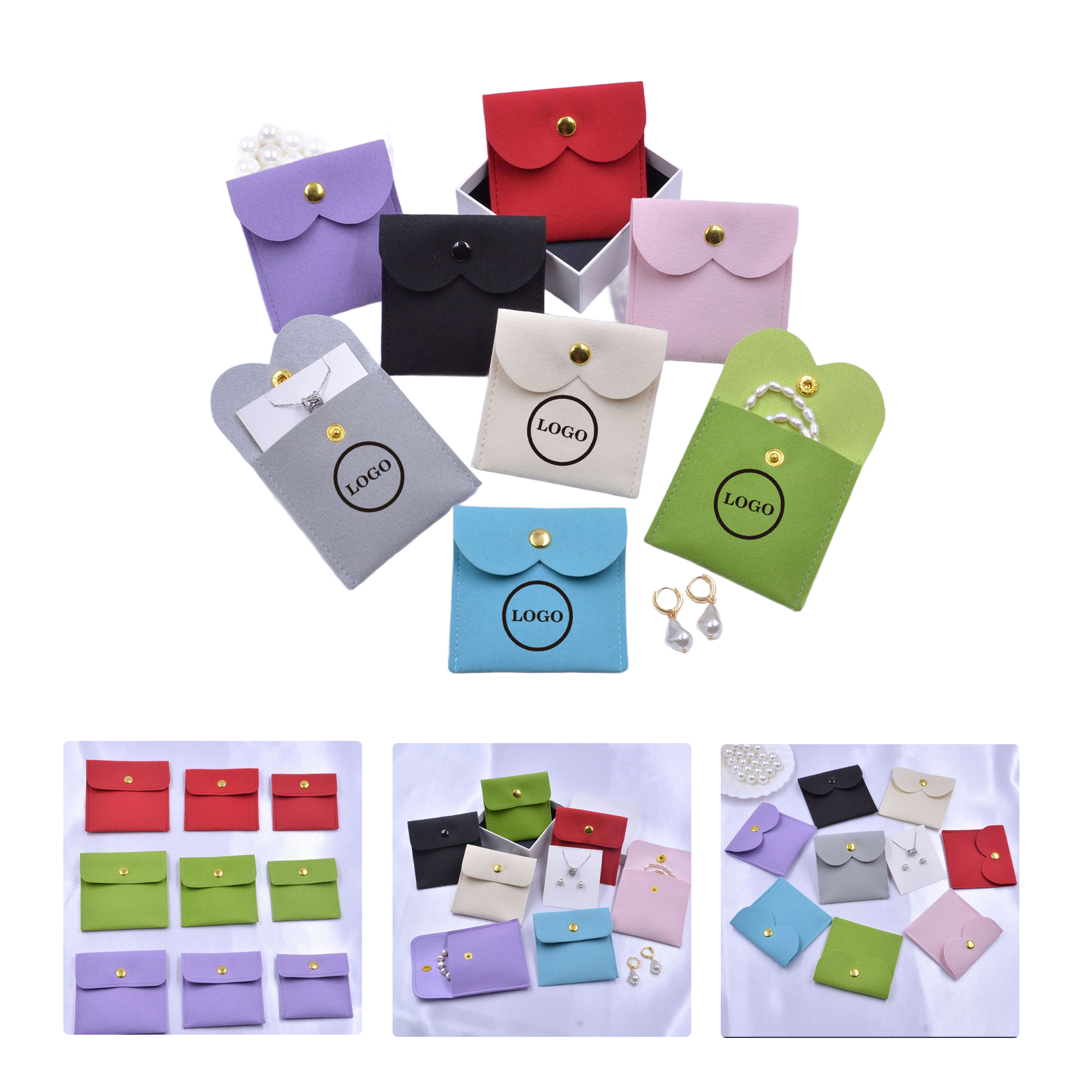 MOQ50 Heart Shape Jewelry Pouch With Custom Logo 2