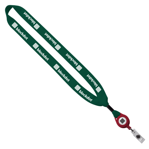3/4" Cotton Lanyard with Metal Crimp & Retractable Badge Reel 245