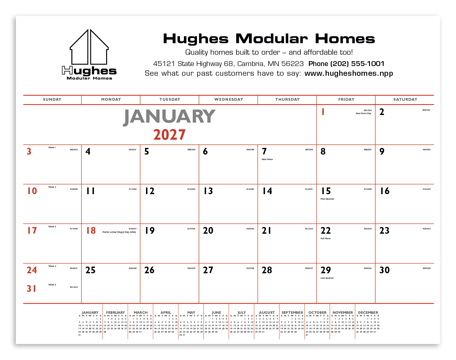 Triumph® Calendars Red & Black Desk Pad 9