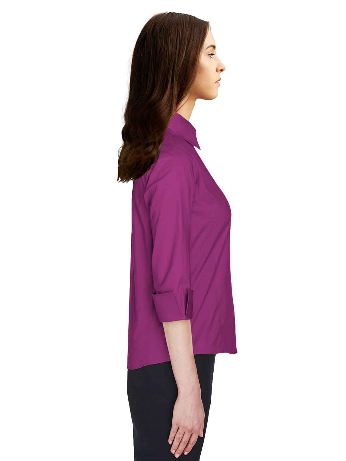 Blue Generation - Women's Pocketless 3/4-Sleeve Poplin Shirt 7