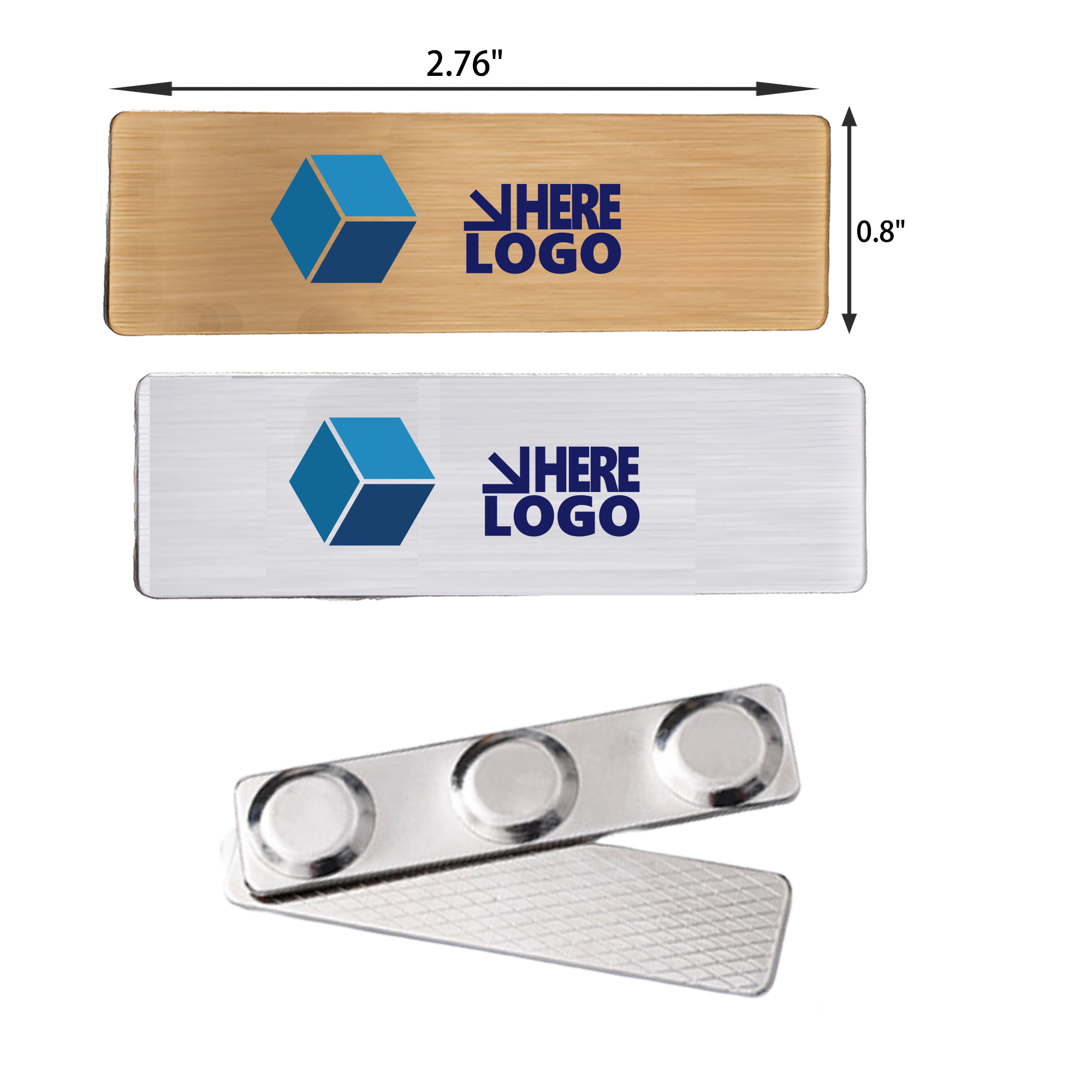 MOQ 20 PCS Stylish Stainless Steel Magnetic Name Tag 1