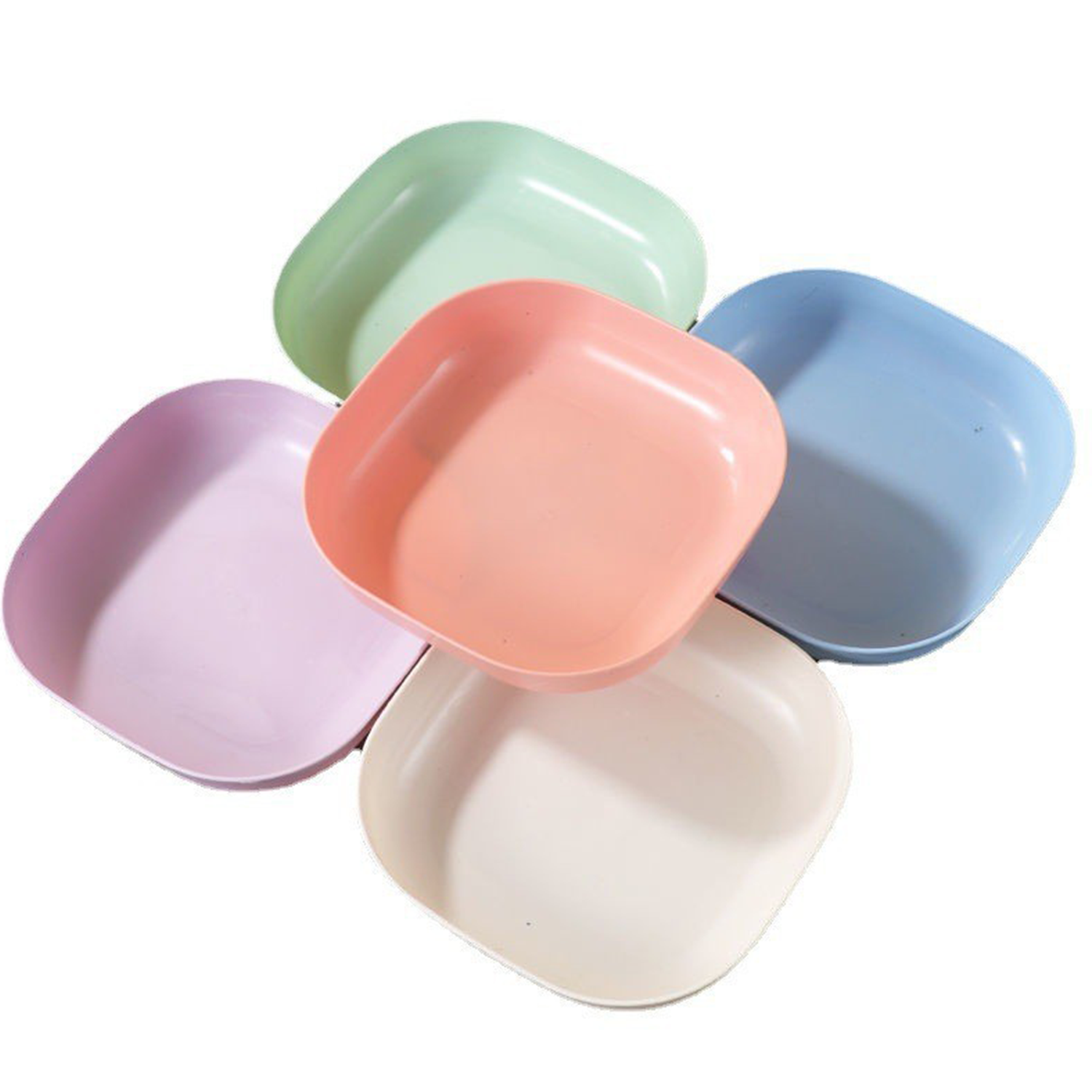 10 Pcs Stackable Plastic Dinner Plates w/ Base 5