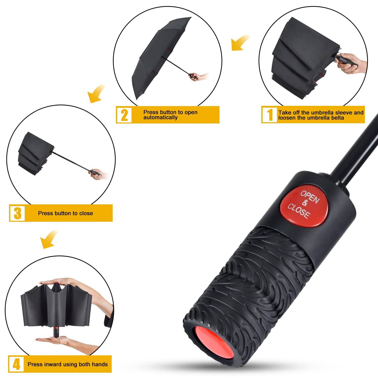 Portable Collapsible Umbrella Compact Travel 4