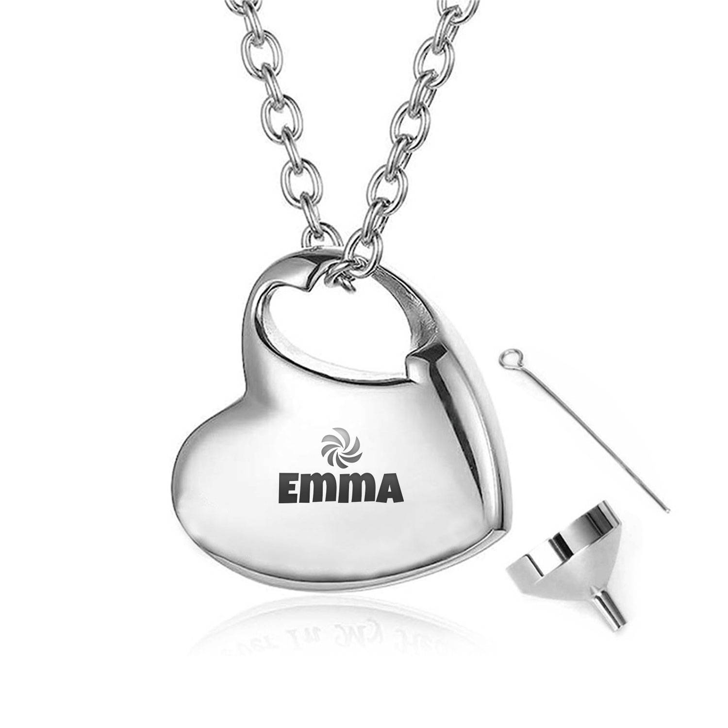 Captive heart -shaped ashes rippling necklace 7