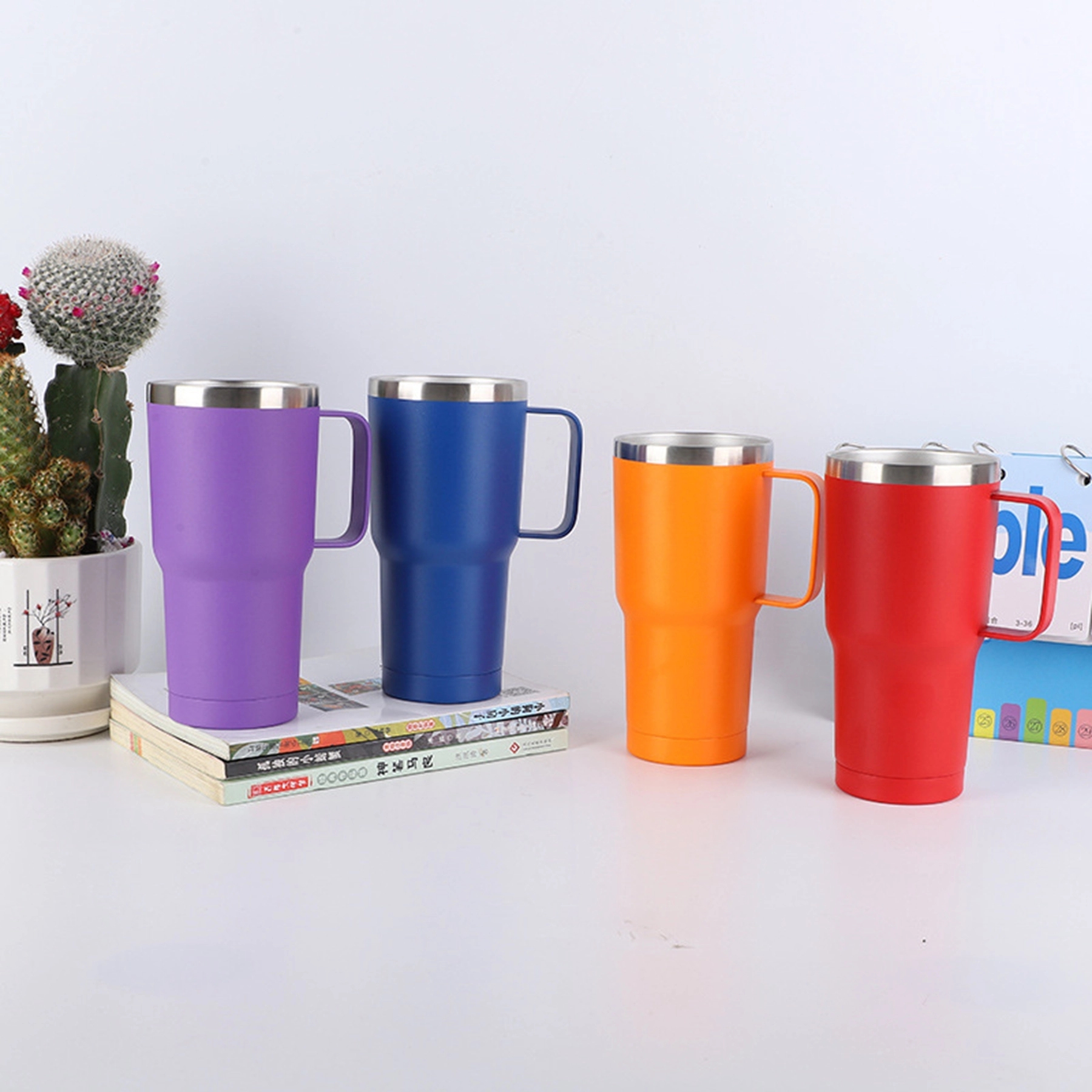 30 Oz. Stainless Steel Double Wall Tumbler With Handle 3