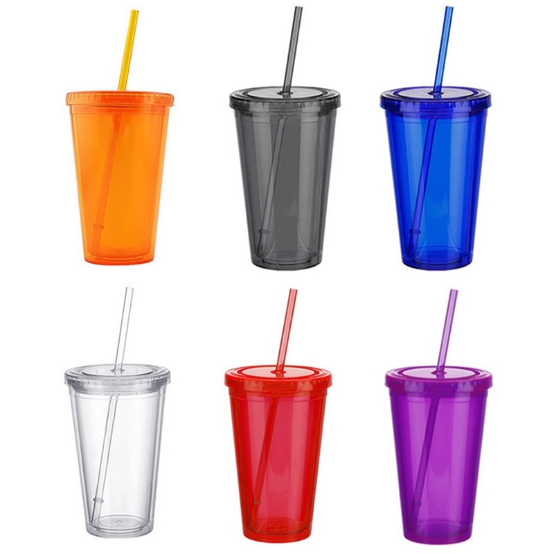 16 Oz. Acrylic Double Wall Drink Cup with Straw 4