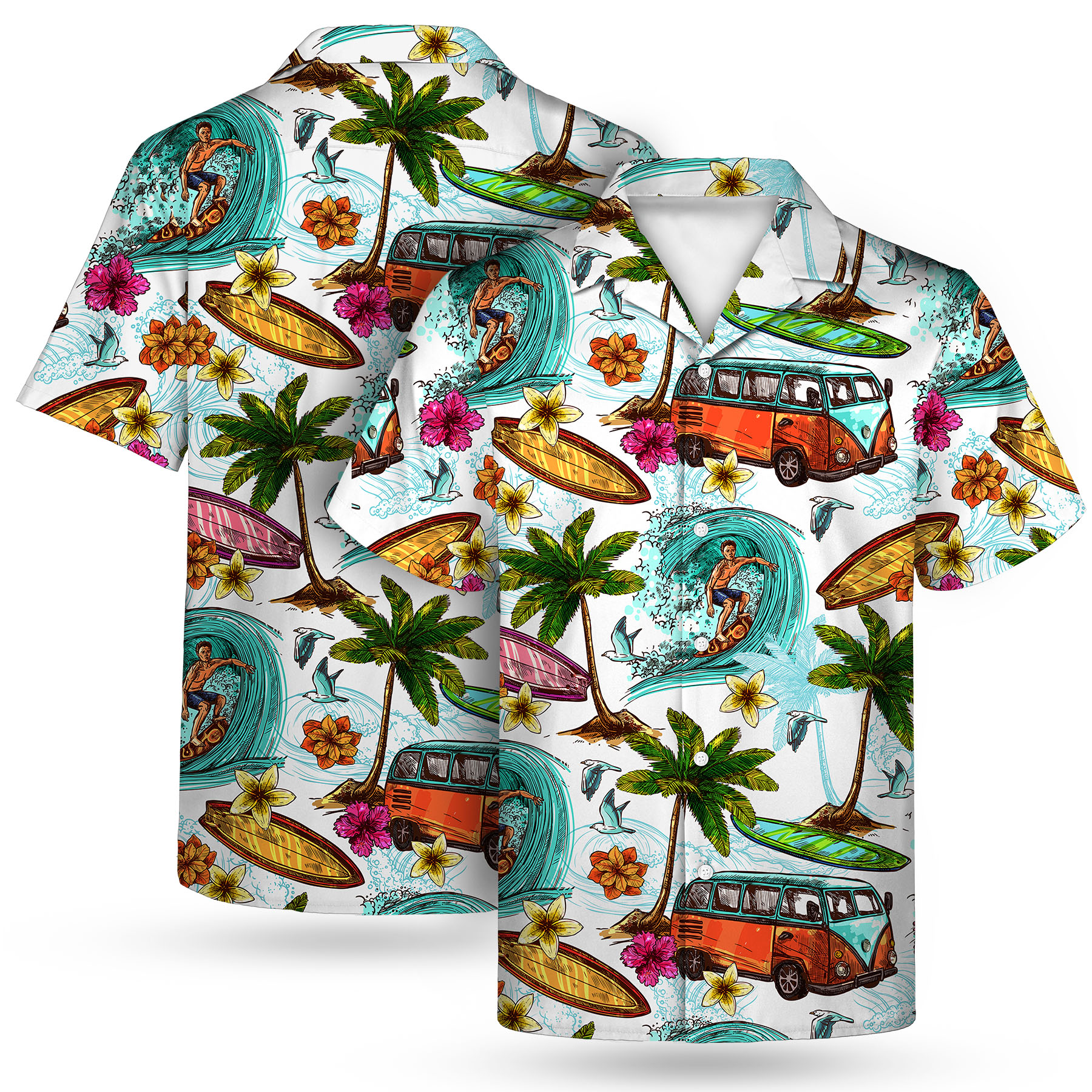 135gsm Sublimated Hawaiian Cuban Collar Camp Shirt-UPF 50+ 6