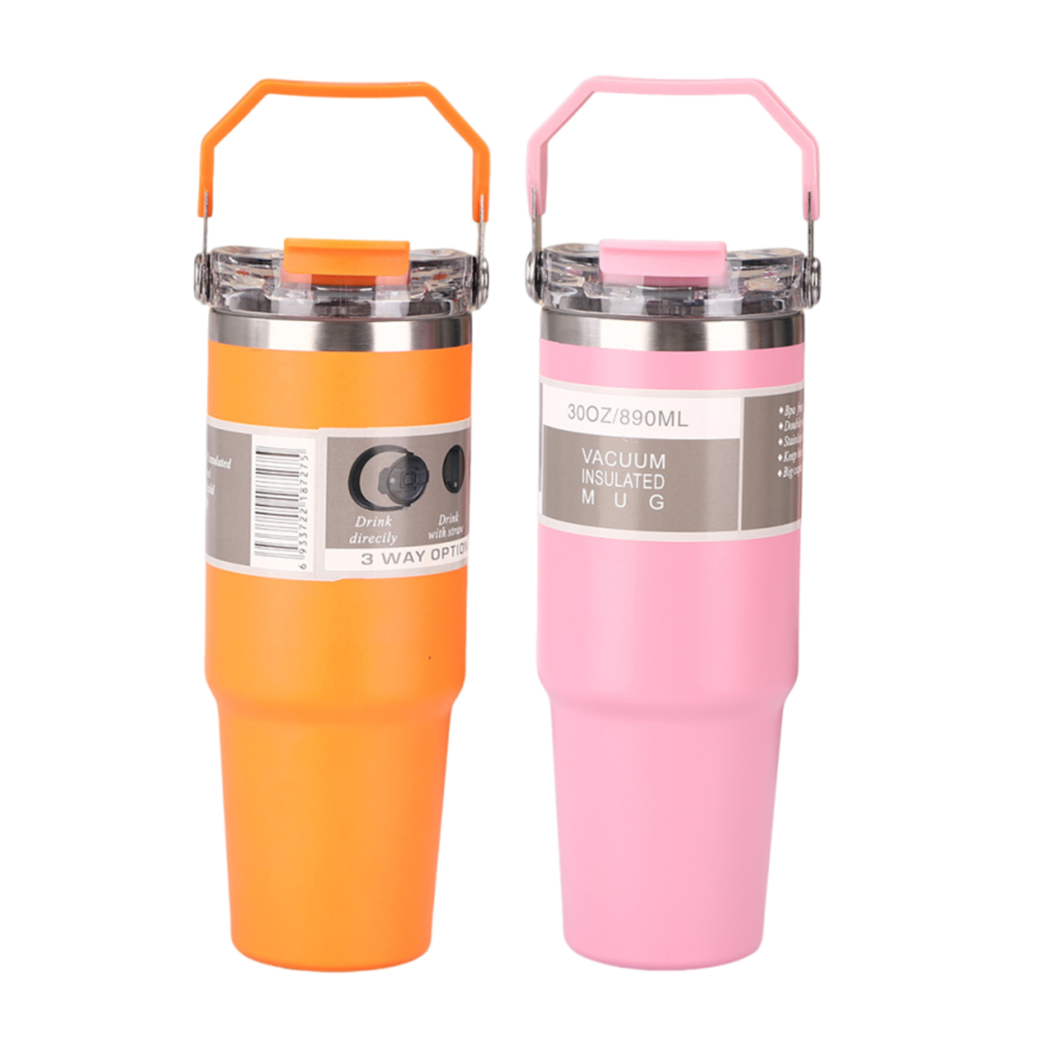 Double-Wall Tumbler with Handle and Lid, 30 oz. 10