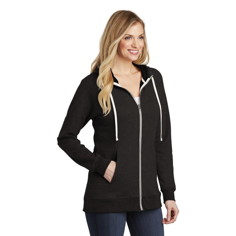 District Women's Perfect Tri French Terry Full-Zip Hoodie. 3