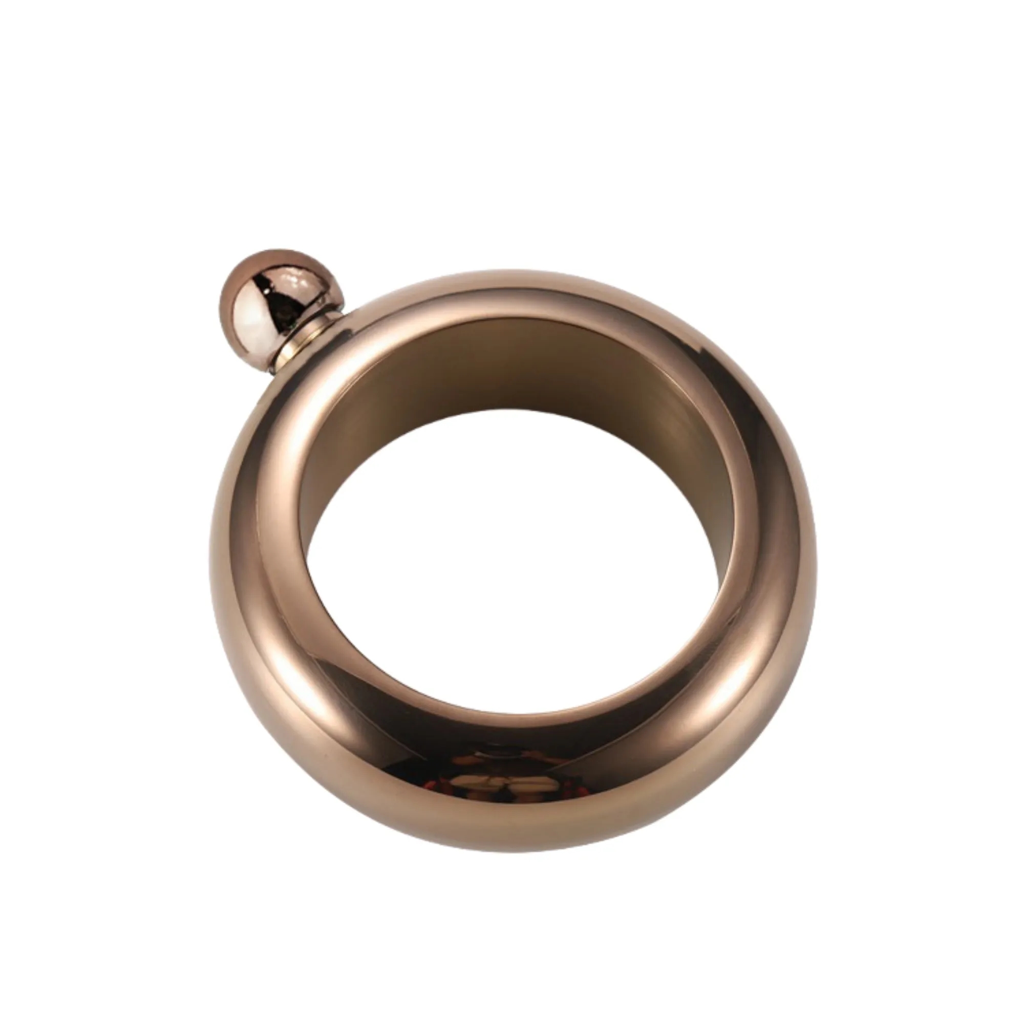 3.5oz 304 Stainless Steel Ring Shaped Hip Flask, custom water bottle with logo imprint 10