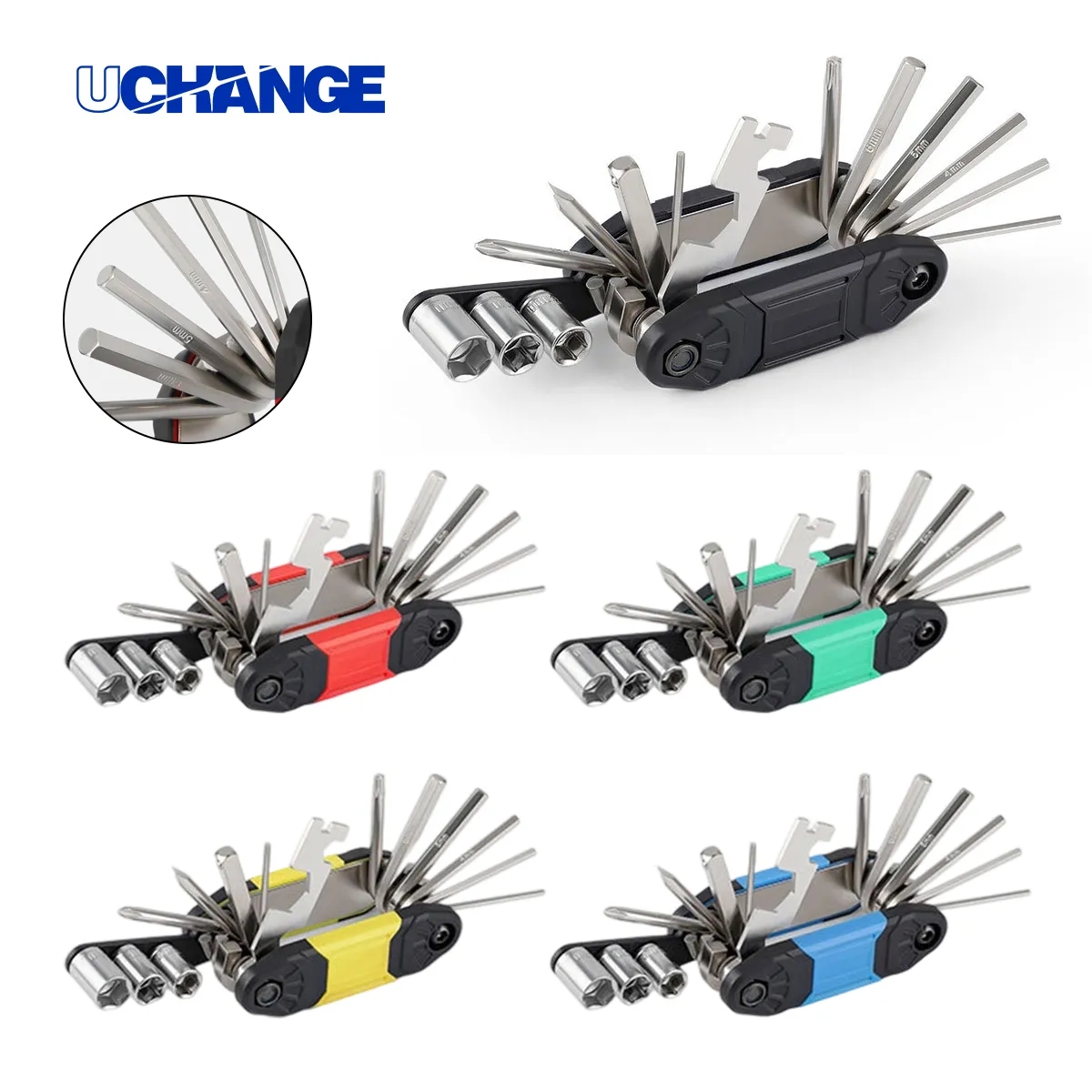 Multi Tool Folding Repair Kit With Hex Wrenches And Sockets 6