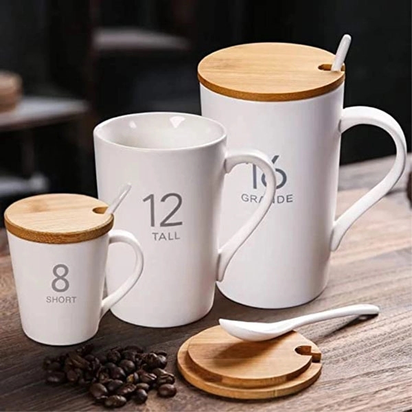Ceramic Mug Bamboo Lid 12 oz 3