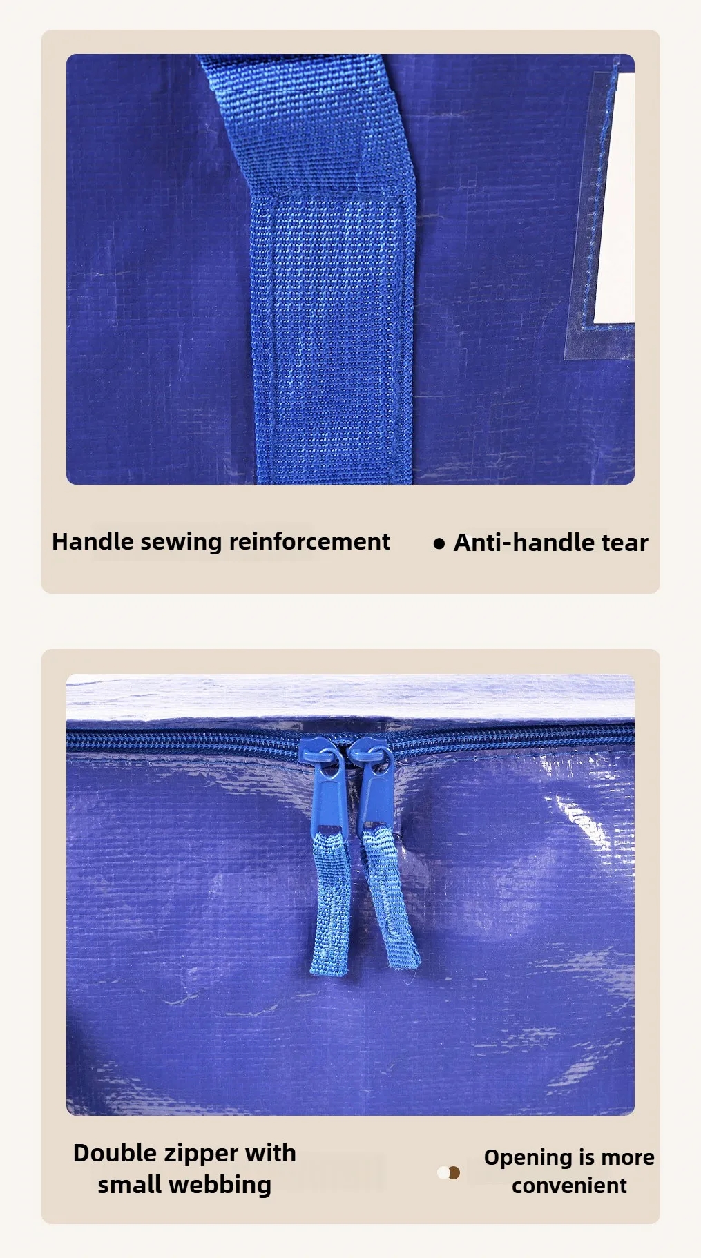Extra Large Moving Bags with Zippers Heavy Duty Waterproof Storage Handles 5