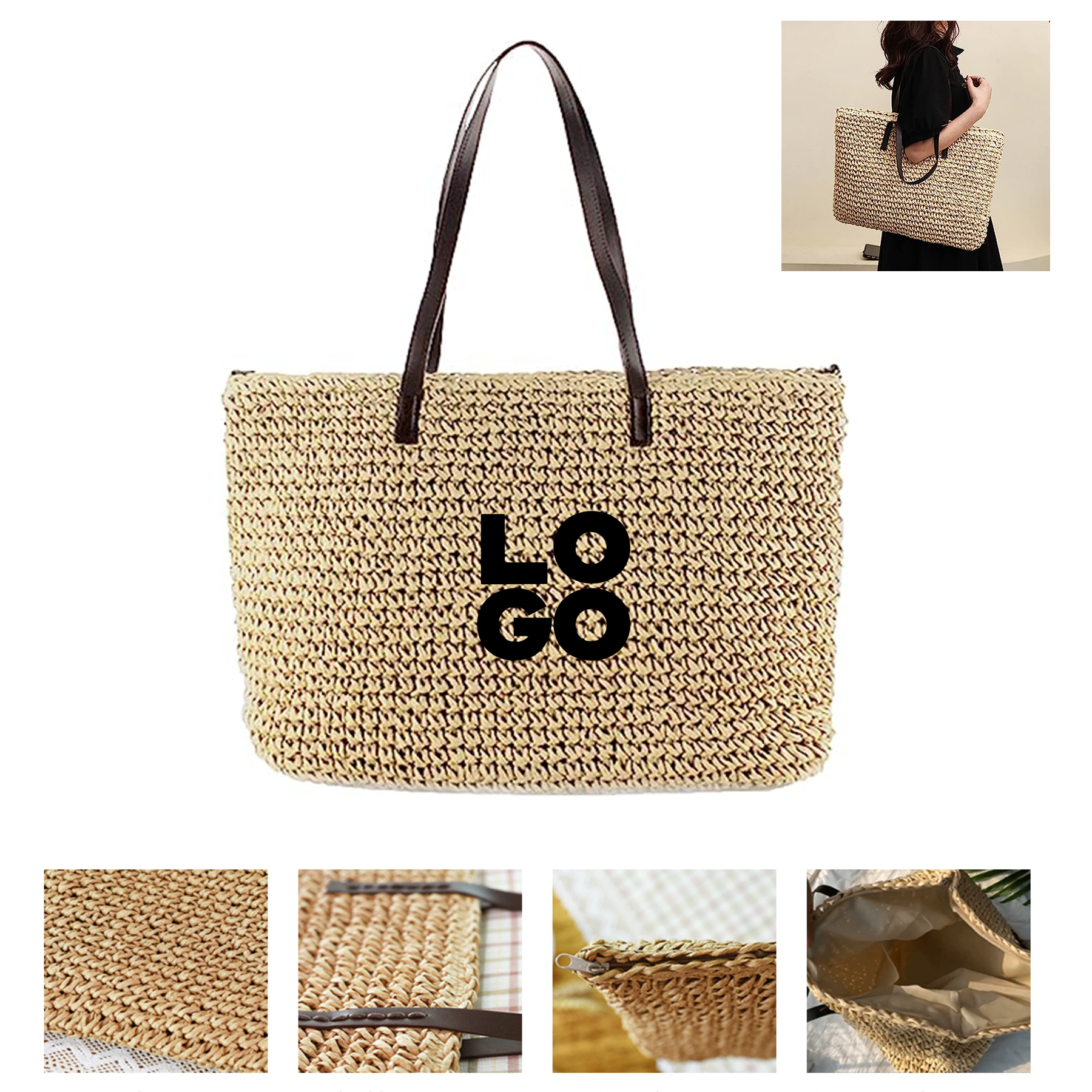 Straw Beach Tote Bag 4