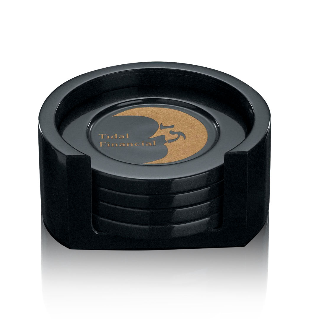 Black Marble Coaster Set 3