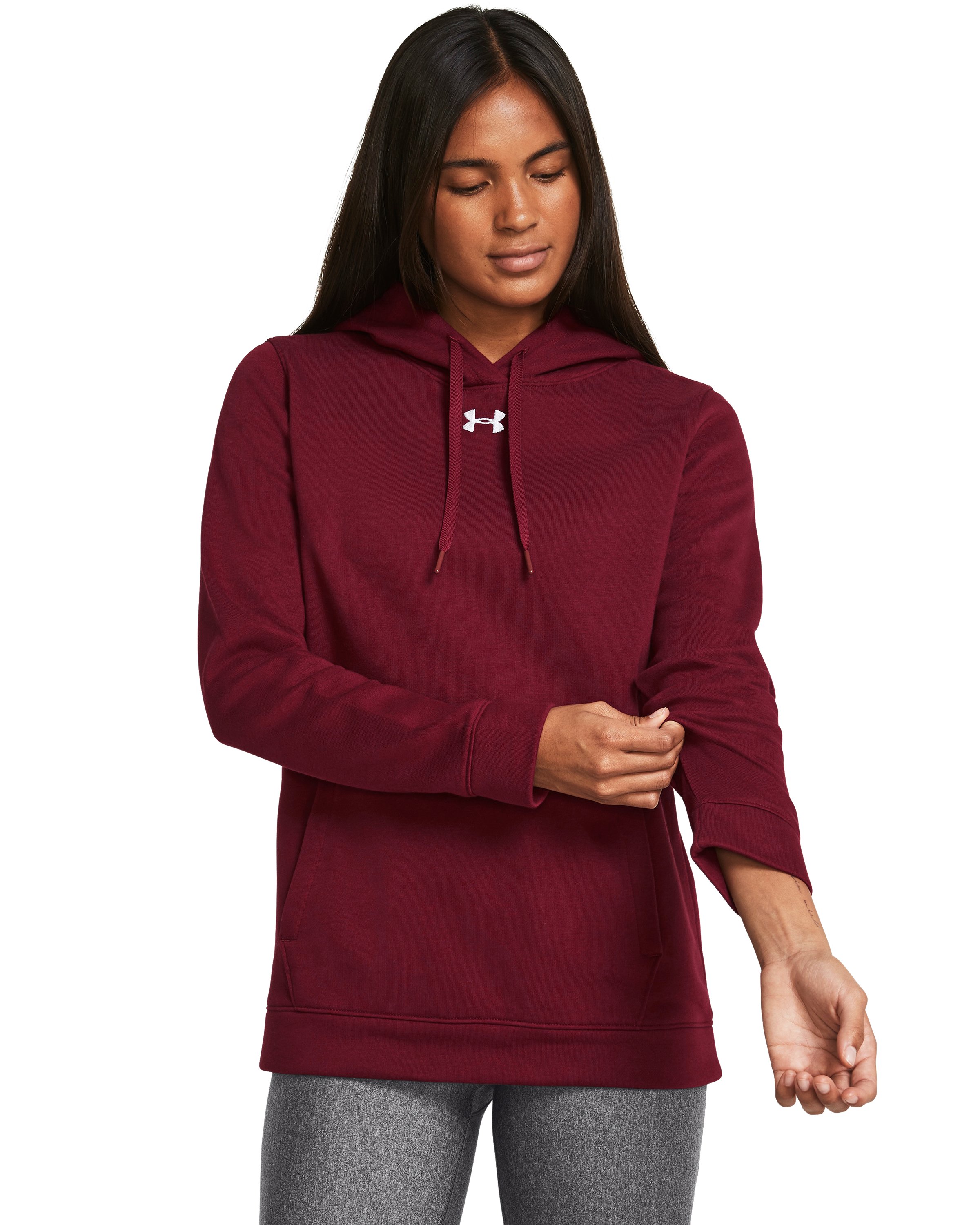 UA Hustle Fleece Women's Hoodie, custom hoodie or sweatshirt with logo imprint 4