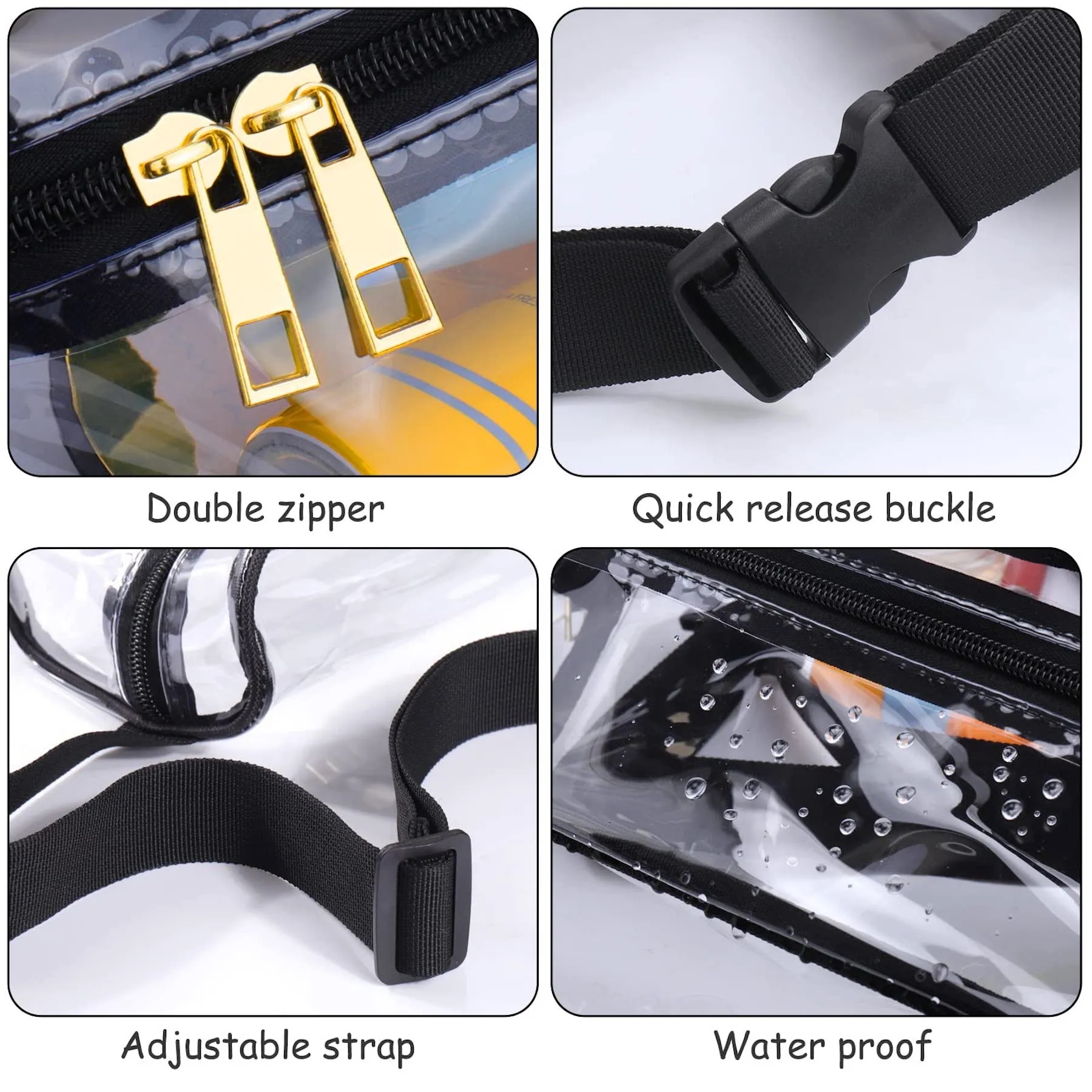 Waterproof Clear Fanny Waist Pack with Adjustable Strap 2