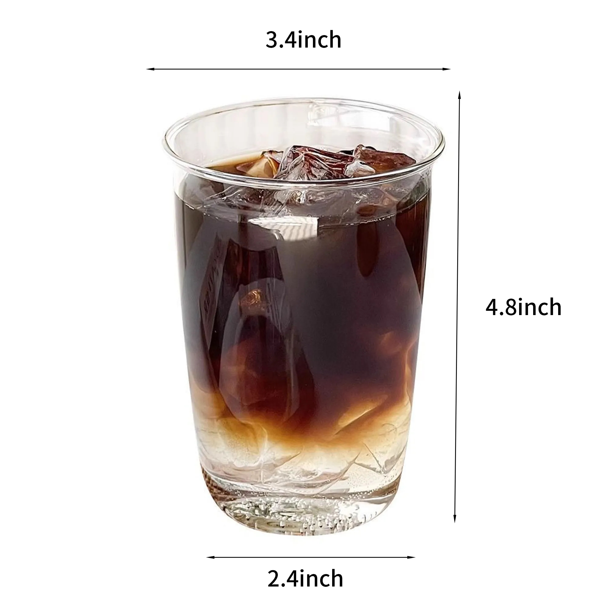 14oz Clear Glass Tumbler for Cold Beverages 4