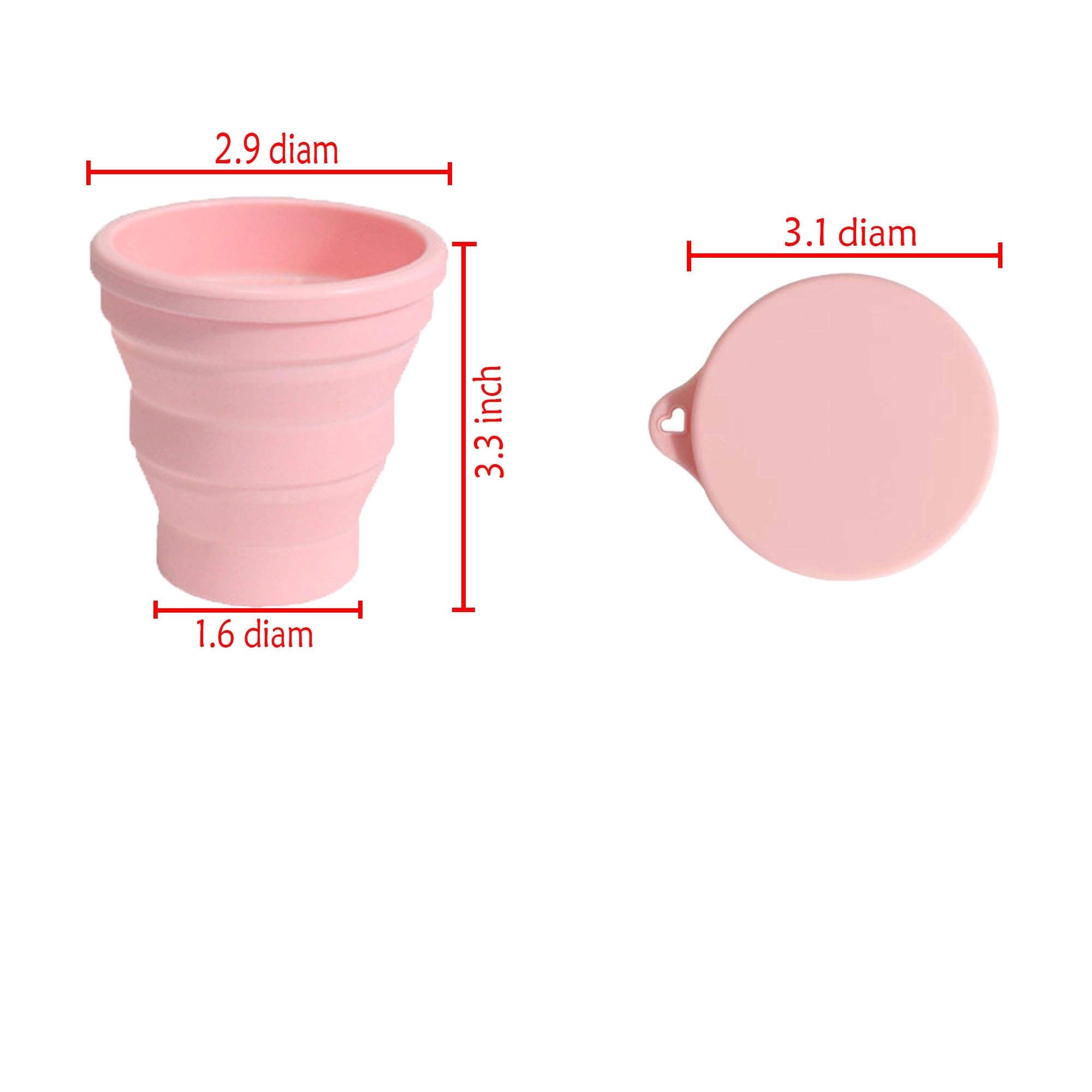 Silicone Folding Cup With Cover MOQ 100pcs 3