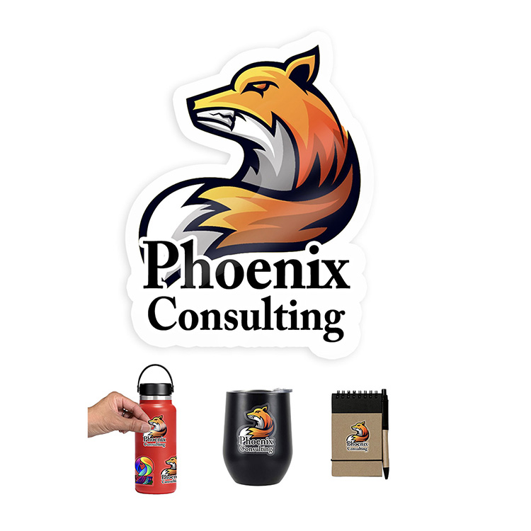 "CustomCut ™" Full Color Custom Shape Removable Vinyl Sticker Decals in Singles