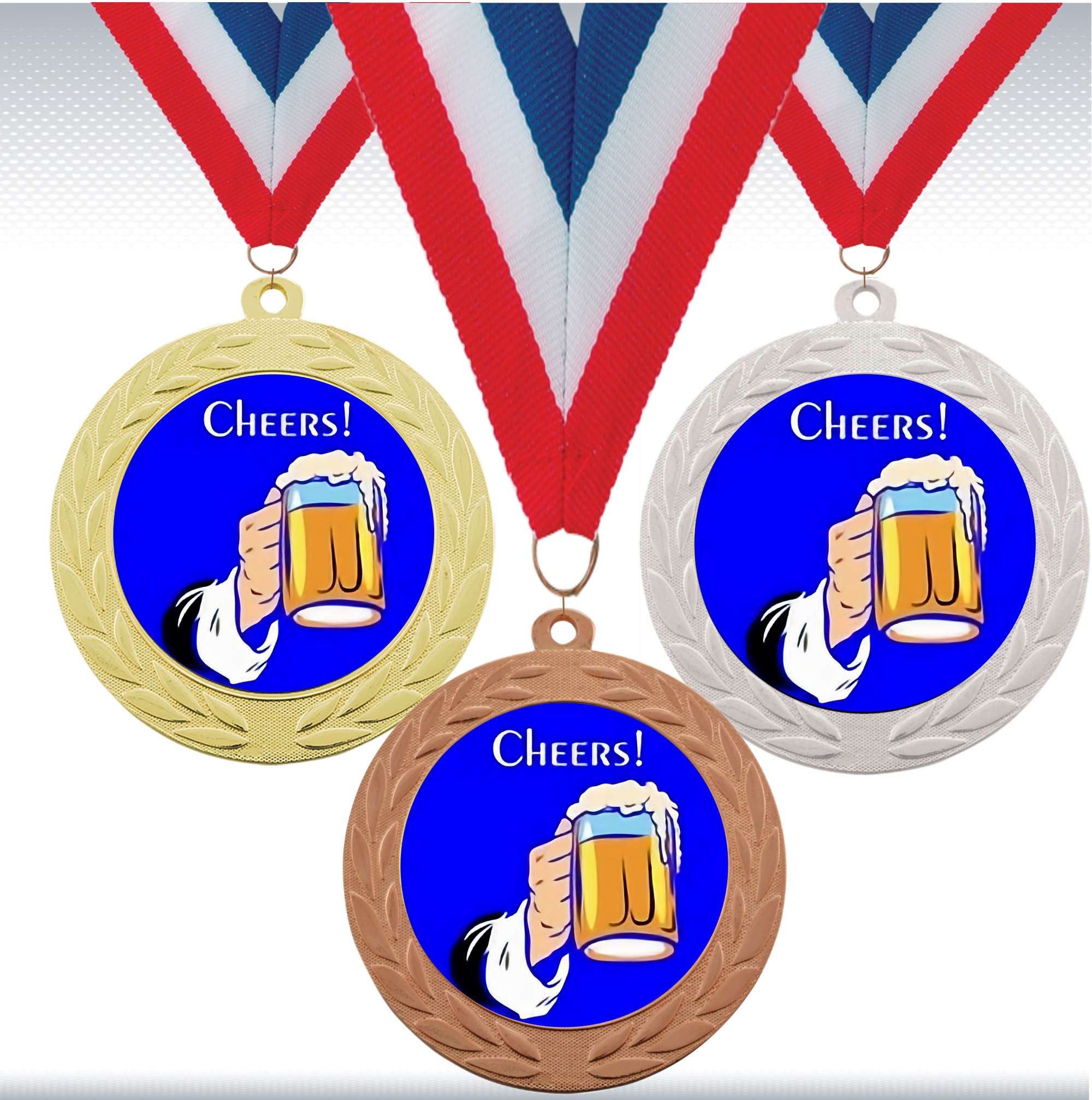 2 3/4" Bright Gold Insert Medal 3