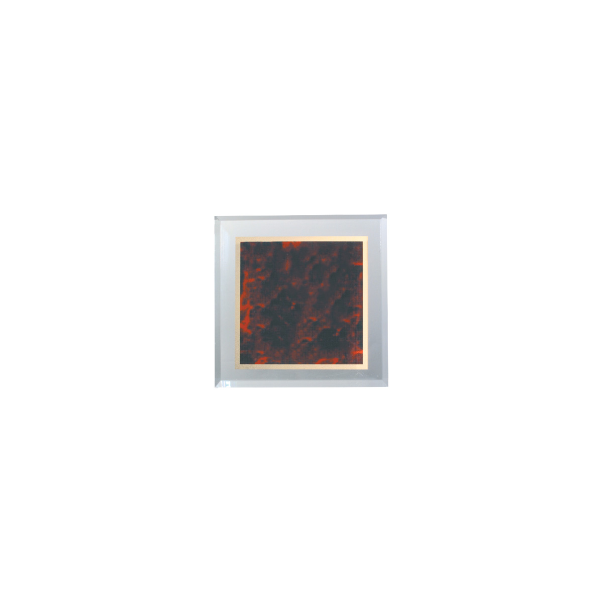 3 3/4" x 3 3/4" Red Marbleized Acrylic Paperweight 3
